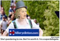 Rally Attendee Not Sure Who Yodeling, Top-Hat-Wearing Hillary Clinton Attempting To Pander To