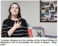 American Studies Concentrator Up Late Practicing The Pledge Of Allegiance