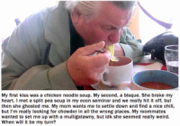 Area Man Eating Soup Like He Going In For Little Kiss