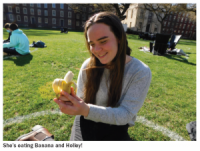 Freshman Eating Banana On Main Green Discovering What It Means To Be Real, Independent Adult