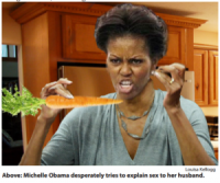 Michelle Obama Slowly Drags Carrot Across Neck as Obese Child Reaches for Pepsi